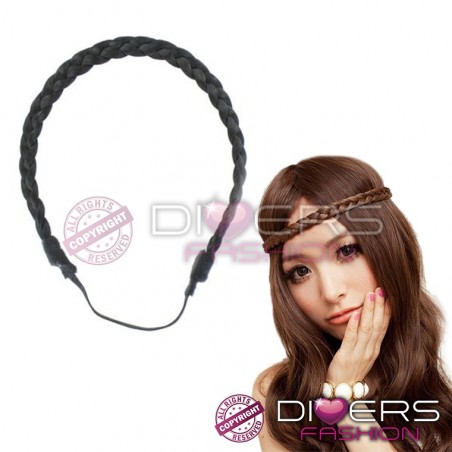 Headband Trançado - Acessório Versátil e Estiloso - Cabelo Sintético