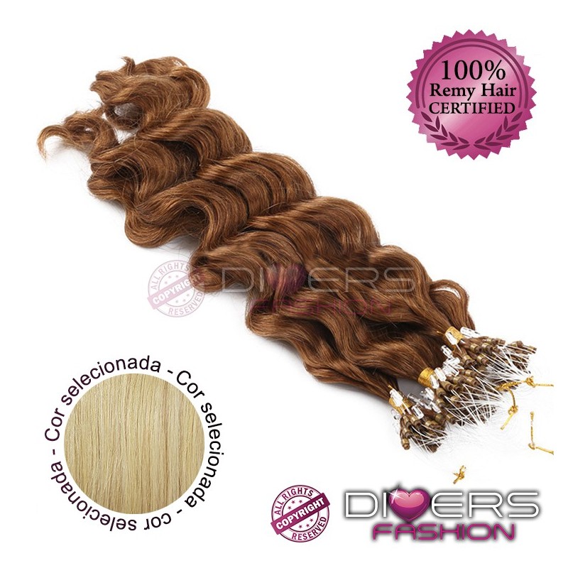 Extensões anilhas Loop 25 unidades 100% cabelo humano indiano crespo