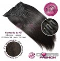 Extensões CLIPS / TICTAC cabelo liso kit 6 bandas - cor Nº2