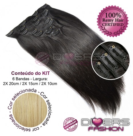 Extensões CLIPS / TICTAC cabelo liso kit 6 bandas - cor Nº24
