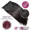 Extensões CLIPS / TICTAC cabelo liso kit 6 bandas - cor Nº99J
