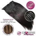 Extensões CLIPS / TICTAC cabelo liso kit 6 bandas - cor MADEIXA Nº6/8