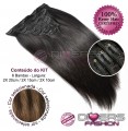 Extensões CLIPS / TICTAC cabelo liso kit 6 bandas - cor MADEIXA Nº6/8