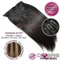 Extensões CLIPS / TICTAC cabelo liso kit 6 bandas - cor MADEIXA Nº6/16