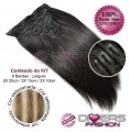 Extensões CLIPS / TICTAC cabelo liso kit 6 bandas - cor MADEIXA Nº8/613