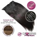 Extensões CLIPS / TICTAC cabelo liso kit 6 bandas - cor CALIFORNIANA Nº6/8
