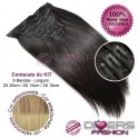 Extensões CLIPS / TICTAC cabelo liso kit 6 bandas - cor CALIFORNIANA Nº16/24