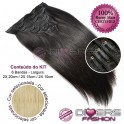 Extensões CLIPS / TICTAC cabelo liso kit 6 bandas - cor CALIFORNIANA Nº24/613