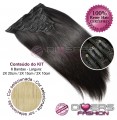 Extensões CLIPS / TICTAC cabelo liso kit 6 bandas - cor CALIFORNIANA Nº24/613