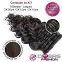 Extensões CLIPS / TICTAC cabelo ondulado kit 6 bandas - cor Nº2