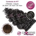 Extensões CLIPS / TICTAC cabelo ondulado kit 6 bandas - cor Nº6