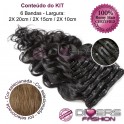 Extensões CLIPS / TICTAC cabelo ondulado kit 6 bandas - cor Nº8