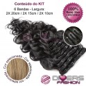 Extensões CLIPS / TICTAC cabelo ondulado kit 6 bandas - cor Nº16