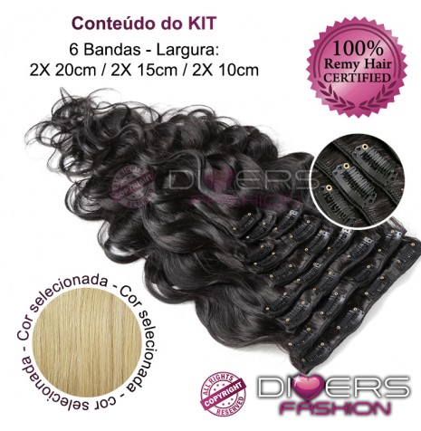 Extensões CLIPS / TICTAC cabelo ondulado kit 6 bandas - cor Nº24