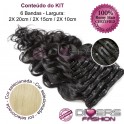 Extensões CLIPS / TICTAC cabelo ondulado kit 6 bandas - cor Nº613