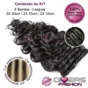 Extensões CLIPS / TICTAC cabelo ondulado kit 6 bandas - cor MADEIXA Nº6/613