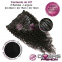 Extensões CLIPS / TICTAC cabelo crespo kit 6 bandas - cor Nº1