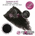 Extensões CLIPS / TICTAC cabelo crespo kit 6 bandas - cor Nº1