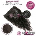 Extensões CLIPS / TICTAC cabelo crespo kit 6 bandas - cor Nº2