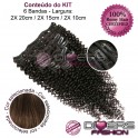 Extensões CLIPS / TICTAC cabelo crespo kit 6 bandas - cor Nº6