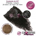 Extensões CLIPS / TICTAC cabelo crespo kit 6 bandas - cor Nº8