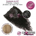 Extensões CLIPS / TICTAC cabelo crespo kit 6 bandas - cor Nº16