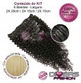 Extensões CLIPS / TICTAC cabelo crespo kit 6 bandas - cor Nº24