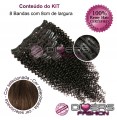 Extensões CLIPS / TICTAC cabelo crespo kit 8 bandas - cor Nº6