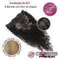 Extensões CLIPS / TICTAC cabelo crespo kit 8 bandas - cor Nº16