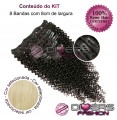 Extensões CLIPS / TICTAC cabelo crespo kit 8 bandas - cor Nº613