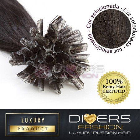 Extensões de queratina 25 unidades 100% cabelo humano LUXURY RUSSIAN HAIR