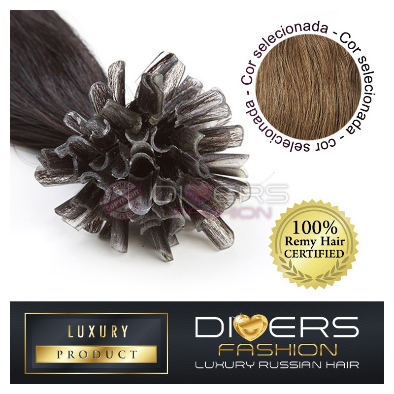 Extensões de queratina 25 unidades 100% cabelo humano LUXURY RUSSIAN HAIR