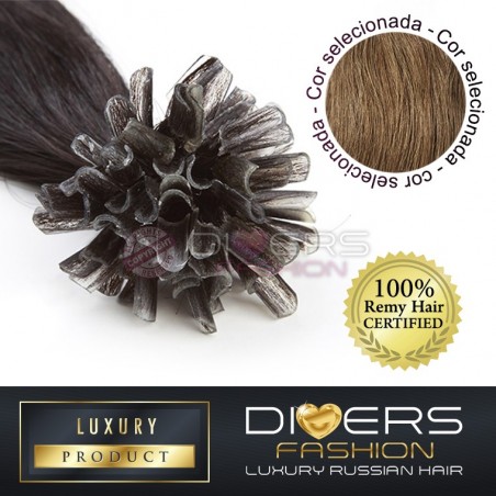 Extensões de queratina 25 unidades 100% cabelo humano LUXURY RUSSIAN HAIR