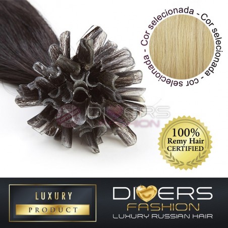 Extensões de queratina 25 unidades 100% cabelo humano LUXURY RUSSIAN HAIR