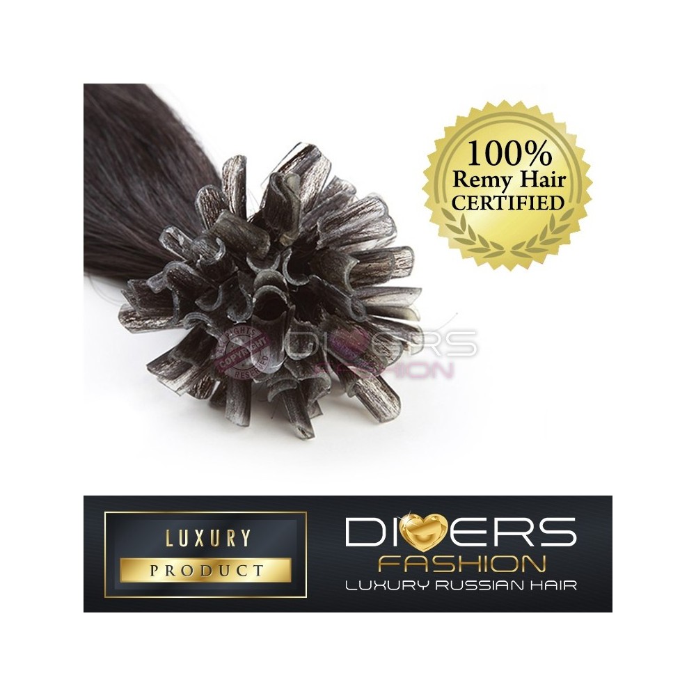 Extensões de queratina LUXURY RUSSIAN HAIR pack de 25 unidades - Cabelo Liso 100% natural / humano