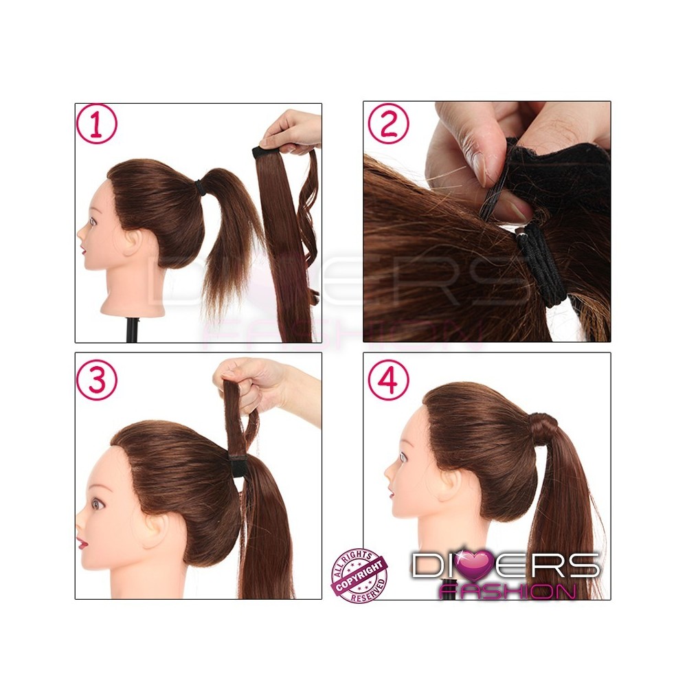 Extensão Rabo de Cavalo Ponytail 100% Cabelo Humano Indiano – Aplicação Rápida