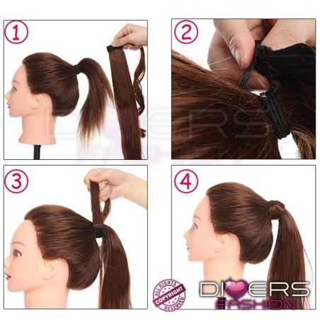 Extensão Rabo de Cavalo Ponytail 100% Cabelo Humano Indiano – Aplicação Rápida