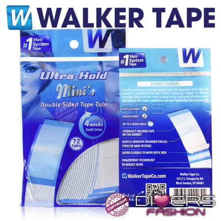 72 Mini's Ultra Hold Fita Adesiva para Sistemas Capilares: Fixação Extra Forte e Duradoura | Walker Tape