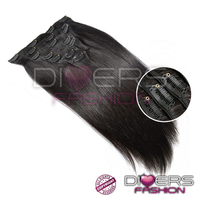 Extensões com clips tic-tac 100% cabelo humano indiano