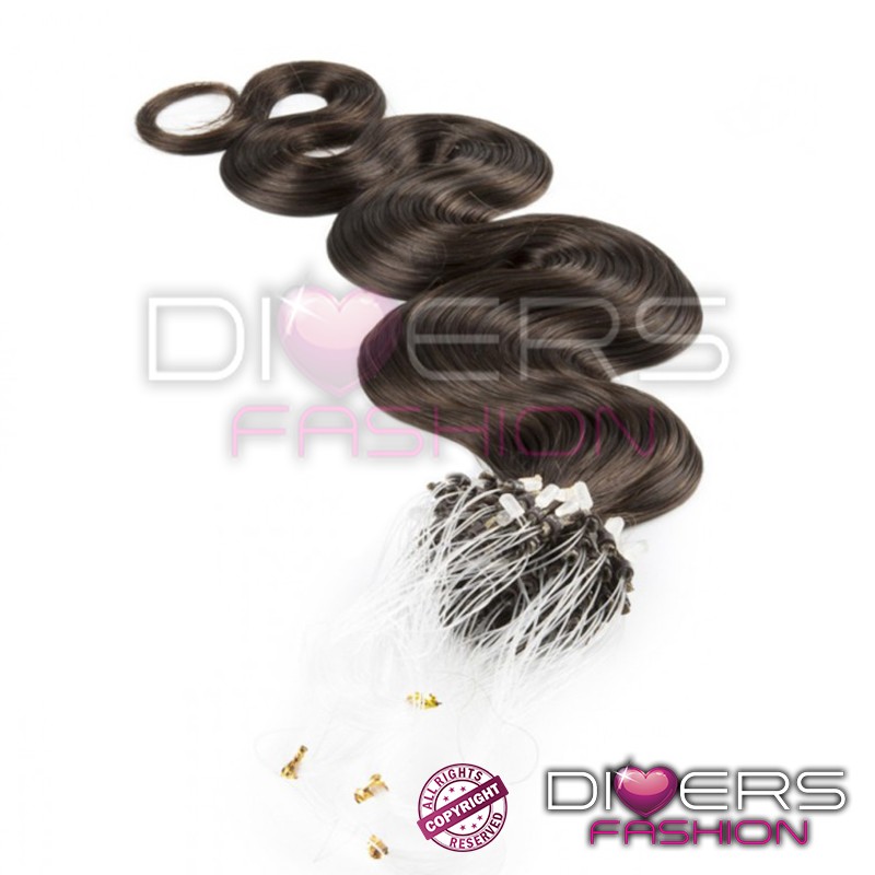 Extensões anilhas Loop 25 unidades 100% cabelo humano indiano