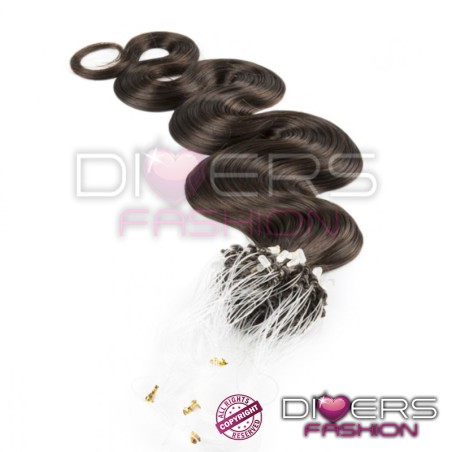 Extensões anilhas Loop 25 unidades 100% cabelo humano indiano
