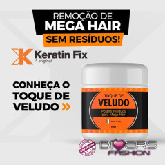 Toque de Veludo 60g - Pó Removedor Fita Adesiva Anti Resíduos para Mega Hair - Cola do K