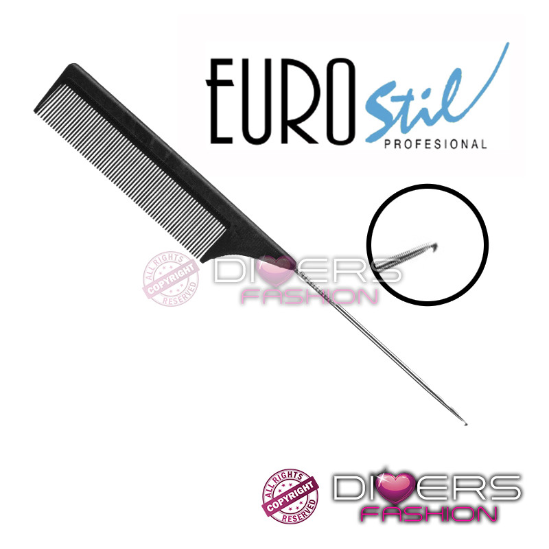 Pente Profissional Eurostil 22cm – Com Agulha Gancho de Metal para Precisão Pente Profissional Eurostil 22cm – Com Agulha Gancho de Metal para Precisão