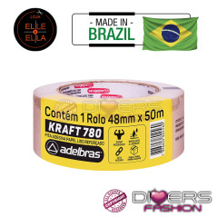 Fita Kraft Mega Hair 780 Rolo 48mm x 50m: Alta Resistência, Impermeável e com Máxima Adesão