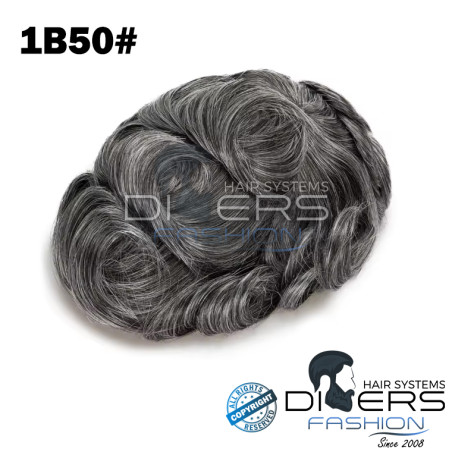 Prótese Capilar Masculina Q6 – Base Swiss Lace + PU Bleadched | Cabelo 100% Humano Premium