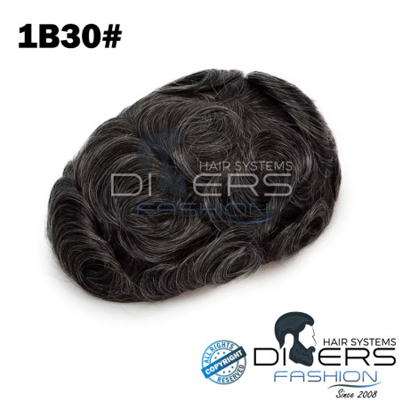 Prótese Capilar Masculina BioSkin Front Lace – PU com Linha Frontal em Lace| Cabelo 100% Humano Premium