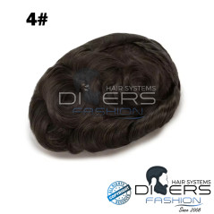 Prótese Capilar Masculina BioSkin Front Lace – PU com Linha Frontal em Lace| Cabelo 100% Humano Premium