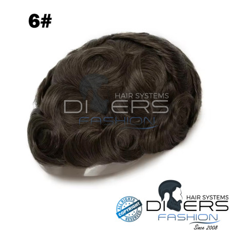 Prótese Capilar Masculina BioSkin Front Lace – PU com Linha Frontal em Lace| Cabelo 100% Humano Premium