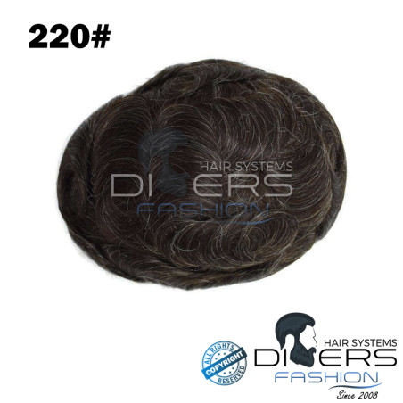 Prótese Capilar Masculina BioSkin Front Lace – PU com Linha Frontal em Lace| Cabelo 100% Humano Premium