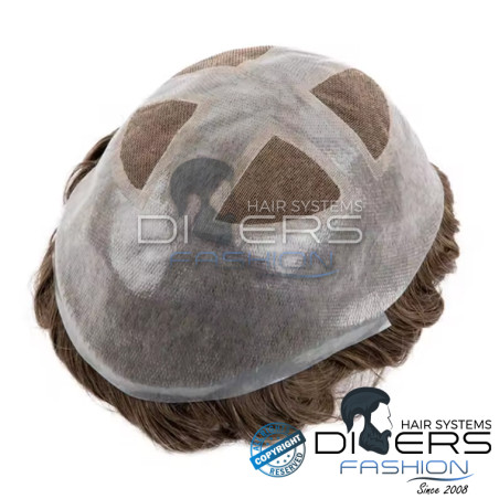 Prótese Capilar Masculina FlexSkin AirPro – Base PU e Painéis Ventilados| Cabelo 100% Humano Premium